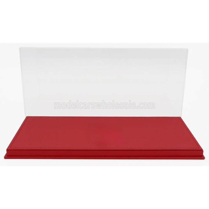 LUXBOX VETRINA DISPLAY BOX BASE IN ECOPELLE ROSSA - SYNTHETIC LEATHER BASE RED - Lungh.LENGHT 32.2 cm  X Largh.WIDTH 16.2 cm X A