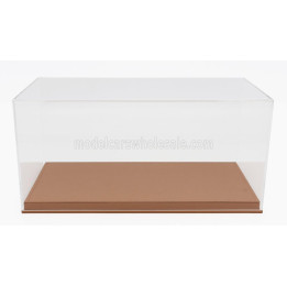LUXBOX VETRINA DISPLAY BOX BASE IN ECOPELLE BEIGE - SYNTHETIC LEATHER BASE BEIGE - Lungh.LENGHT 32.2 cm  X Largh.WIDTH 16.2 cm X