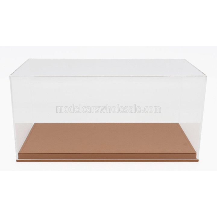 LUXBOX VETRINA DISPLAY BOX BASE IN ECOPELLE BEIGE - SYNTHETIC LEATHER BASE BEIGE - Lungh.LENGHT 32.2 cm  X Largh.WIDTH 16.2 cm X
