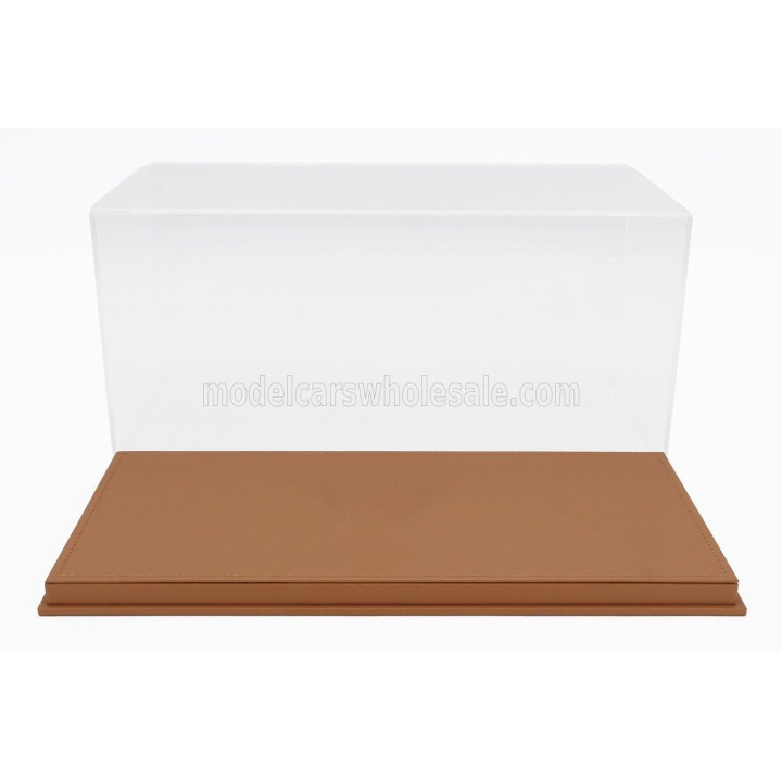 LUXBOX VETRINA DISPLAY BOX BASE IN ECOPELLE BEIGE - SYNTHETIC LEATHER BASE BEIGE - Lungh.LENGHT 32.2 cm  X Largh.WIDTH 16.2 cm X