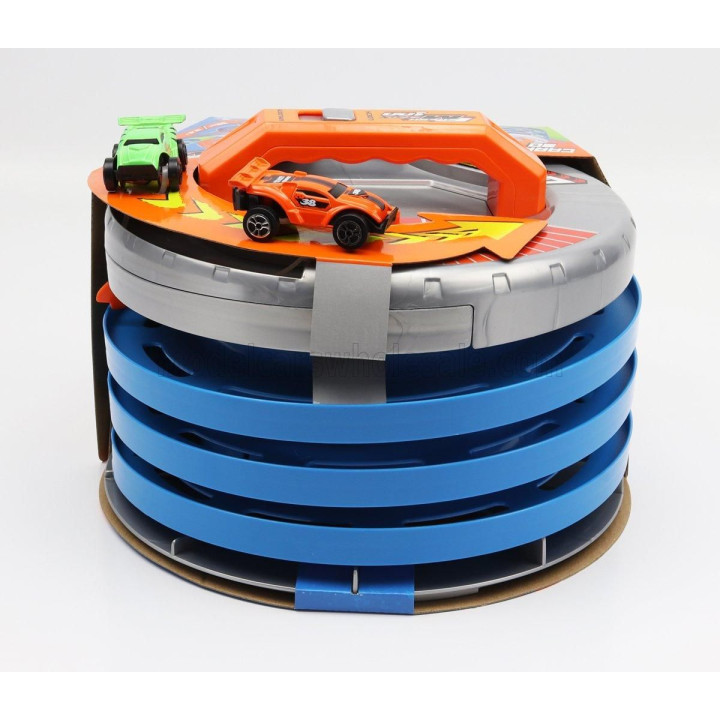 MAISTO ACCESSORIES DIORAMA - GO FAST GARAGE WITH 2X CARS INCLUDED - ORANGE 1/64