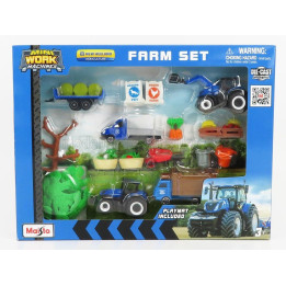 MAISTO NEW HOLLAND FARM SET T7-315 TRACTOR WITH ACCESSORIES 2018 - VARIOUS 1/64