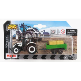 MAISTO VALTRA Q305 TRACTOR WITH TRAILER 2018 - WHITE GREEN 1/64