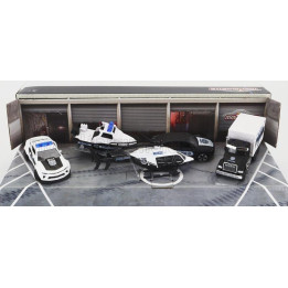 MAJORETTE CHEVROLET SET ASSORTMENT 5 CARS POLICE FORCE PIECES - WHITE BLACK 1/64