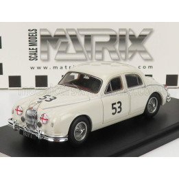 MATRIX SCALE MODELS JAGUAR MKII 3.4 LITRE N 53 2nd SIVERSTONE ANNUAL INTERNATIONAL TROPHY MEETING 1959 - WHITE 1/43