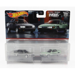 MATTEL HOT WHEELS NISSAN 2X SENTRA SE-R 1991 - SILVIA (S13) 1988 - GREY GREEN 1/64