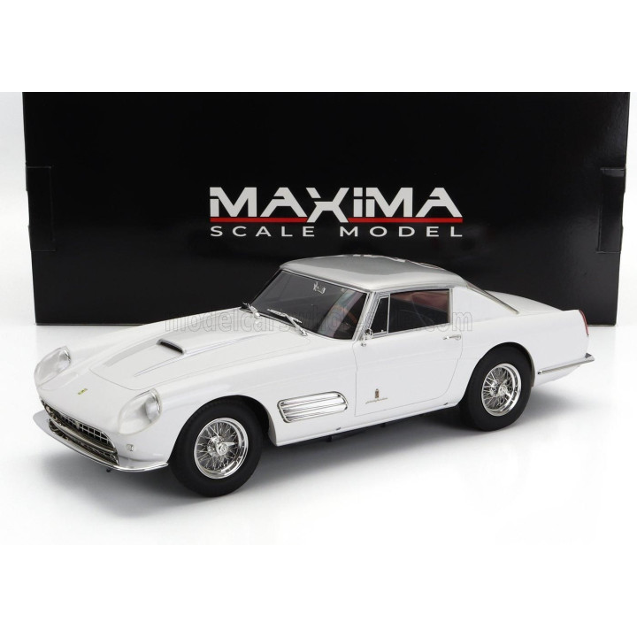 MAXIMA FERRARI 410 SUPERAMERICA III SERIES PININFARINA COUPE 1958 - WHITE SILVER 1/18