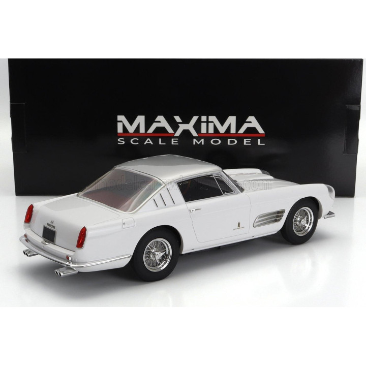 MAXIMA FERRARI 410 SUPERAMERICA III SERIES PININFARINA COUPE 1958 - WHITE SILVER 1/18