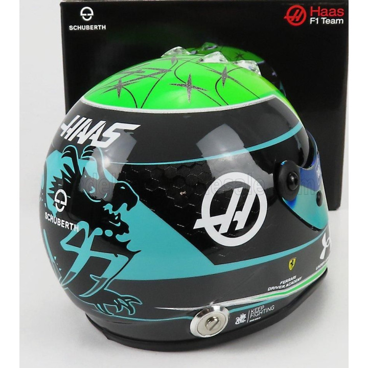 MINI HELMET SCHUBERTH HELMET F1 CASCO HELMET VF-22 TEAM HAAS N 47 SEASON 2022 MICK SCHUMACHER - GREEN BLACK YELLOW 1/2