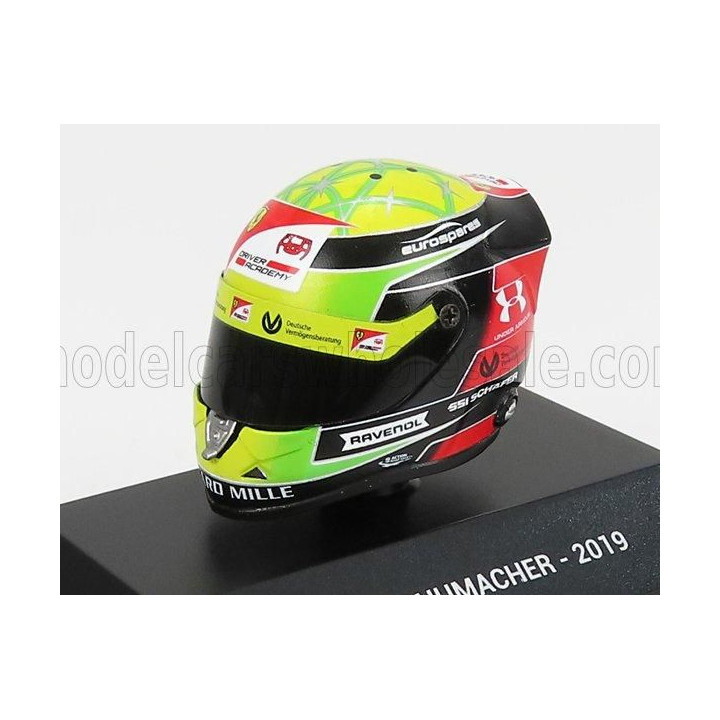 MINI HELMET SCHUBERTH HELMET F2 KEYRING HELMET DALLARA TEAM PREMA RACING N 9 SEASON MICK SCHUMACHER 2019 - YELLOW GREEN RED BLAC