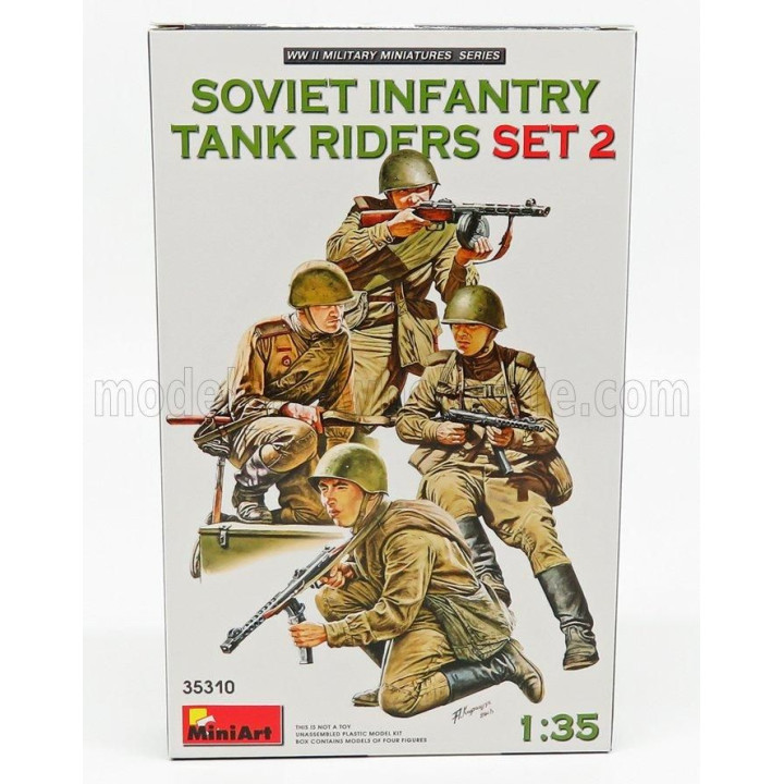 MINIART FIGURES SOVIET INFANTRY TANK RIDERS SET 2 1/35