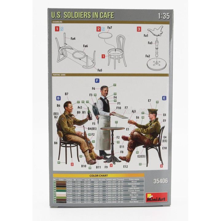 MINIART FIGURES SOLDIER USA MILITARY IN CAFE 1944 1/35