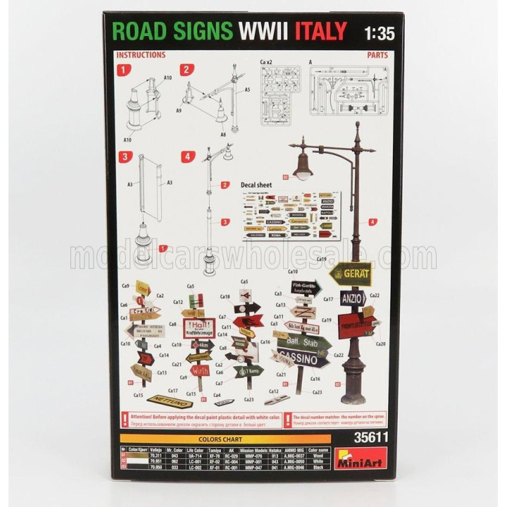 MINIART ACCESSORIES CARTELLI SEGNALETICA STRADALE - ROAD SIGNS WWII ITALY 1/35