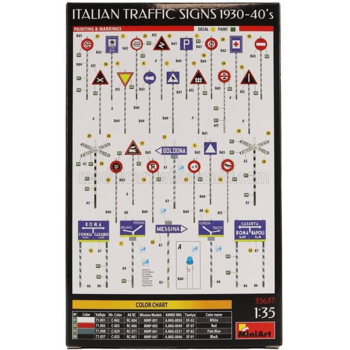 MINIART ACCESSORIES SEGNALI STRADALI - ITALIAN TRAFFIC SIGNS 1930-1940 1/35