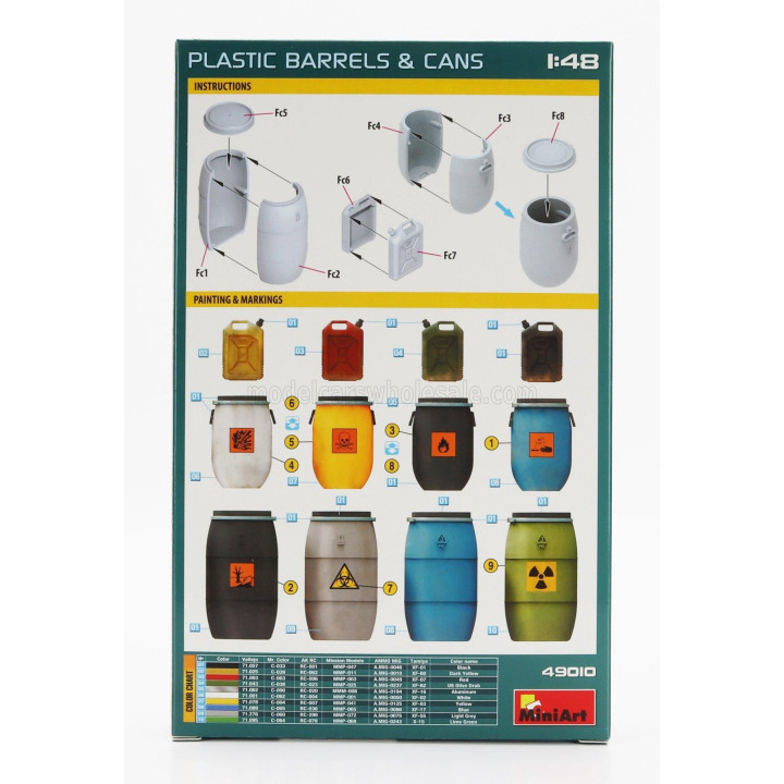 MINIART ACCESSORIES PLASTIC BARRELS & CANS 1/48