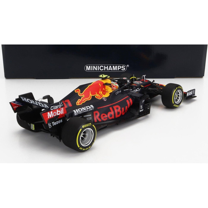 MINICHAMPS RED BULL F1  RB16B HONDA RA620H TEAM ASTON MARTIN N 11 3rd MEXICO GP 2021 SERGIO PEREZ - MATT BLUE YELLOW RED 1/18
