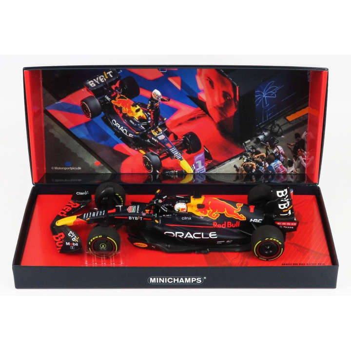 MINICHAMPS RED BULL F1  RB18 TEAM ORACLE RED BULL RACING N 1 WINNER SAUDI ARABIA GP WORLD CHAMPION 2022 MAX VERSTAPPEN - MATT BL