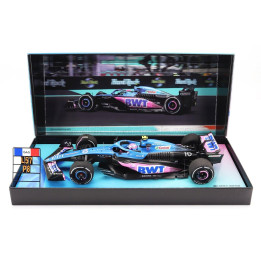 MINICHAMPS ALPINE F1  A523 TEAM BWT ALPINE N 10 8th MIAMI GP WITH PIT BOARD 2023 PIERRE GASLY - BLUE BLACK PINK 1/18