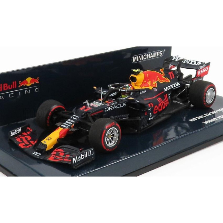 MINICHAMPS RED BULL F1  RB16B HONDA RA620H TEAM ASTON MARTIN N 11 WINNER AZERBAIJAN GP 2021 SERGIO PEREZ - MATT BLUE YELLOW RED 