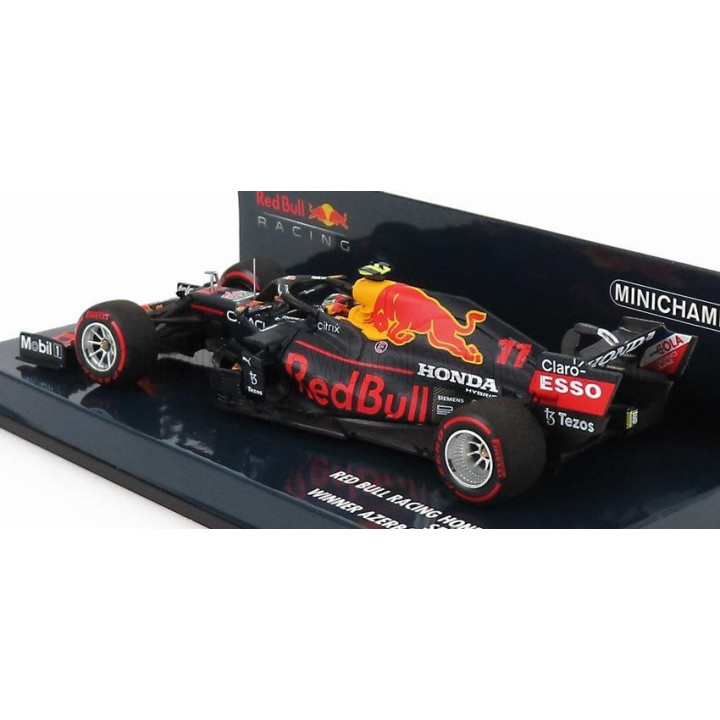 MINICHAMPS RED BULL F1  RB16B HONDA RA620H TEAM ASTON MARTIN N 11 WINNER AZERBAIJAN GP 2021 SERGIO PEREZ - MATT BLUE YELLOW RED 