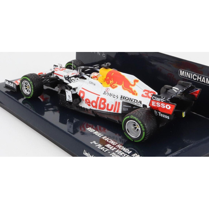 MINICHAMPS RED BULL F1  RB16B HONDA RA620H TEAM ASTON MARTIN N 33 WORLD CHAMPION 2nd TURKISH GP 2021 MAX VERSTAPPEN - WHITE RED 