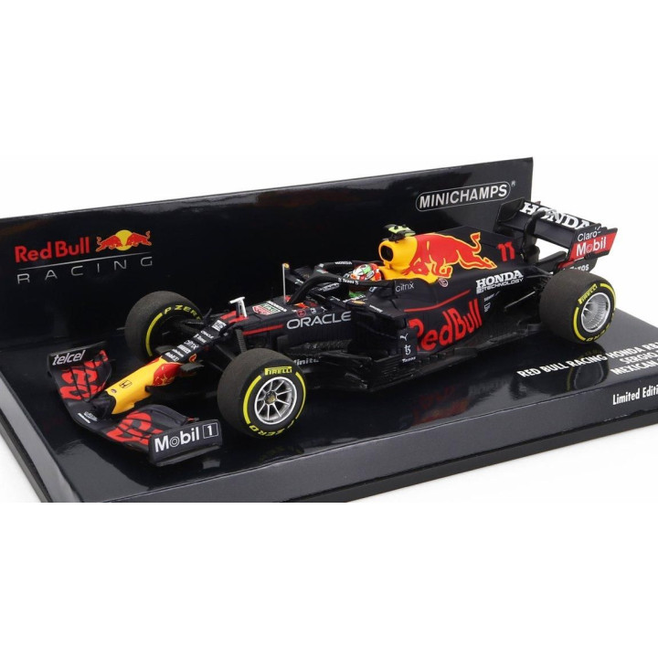 MINICHAMPS RED BULL F1  RB16B HONDA RA620H TEAM ASTON MARTIN N 11 3rd MEXICO GP 2021 SERGIO PEREZ - MATT BLUE YELLOW RED 1/43