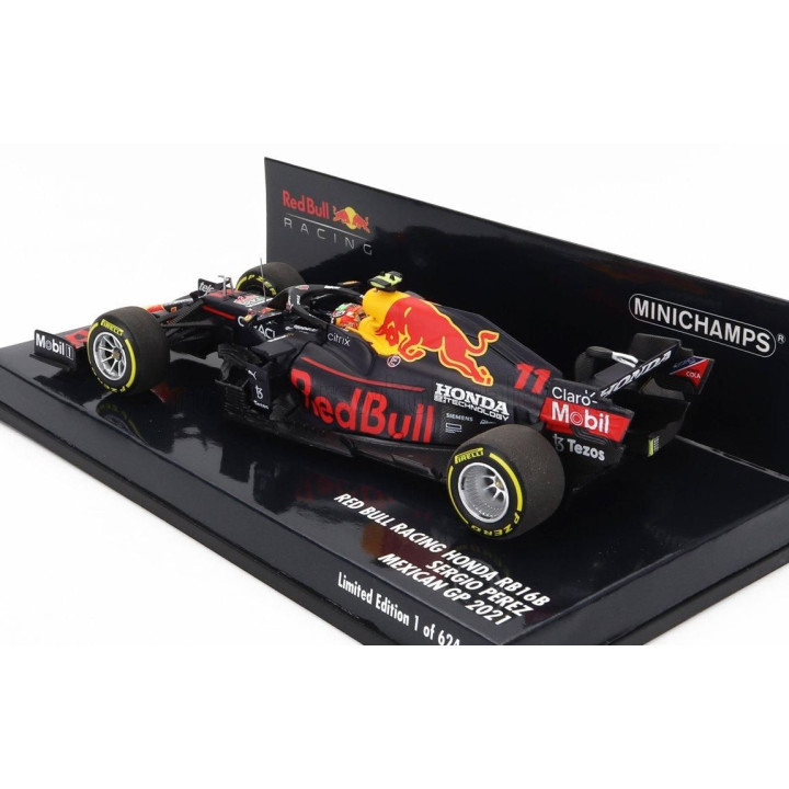 MINICHAMPS RED BULL F1  RB16B HONDA RA620H TEAM ASTON MARTIN N 11 3rd MEXICO GP 2021 SERGIO PEREZ - MATT BLUE YELLOW RED 1/43