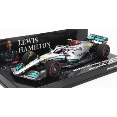 MINICHAMPS MERCEDES GP F1 W13E TEAM MERCEDES-AMG PETRONAS F1 N 44 3rd BAHRAIN GP 2022 LEWIS HAMILTON - SILVER GREEN 1/43