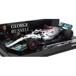 MINICHAMPS MERCEDES GP F1 W13E TEAM MERCEDES-AMG PETRONAS F1 N 63 4th BAHRAIN GP 2022 GEORGE RUSSEL - SILVER GREEN 1/43