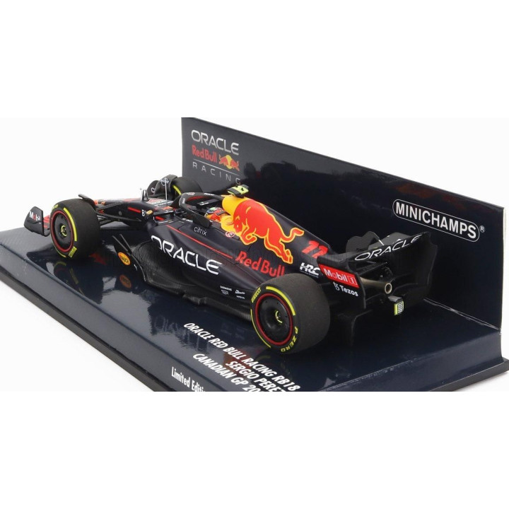 MINICHAMPS RED BULL F1  RB18 TEAM ORACLE RED BULL RACING N 11 CANADIAN GP 2022 SERGIO PEREZ - MATT BLUE YELLOW RED 1/43