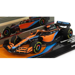 MINICHAMPS McLAREN F1  MCL36 MERCEDES TEAM MCLAREN N 3 BAHRAIN GP 2022 DANIEL RICCIARDO - ORANGE LIGHT BLUE 1/43
