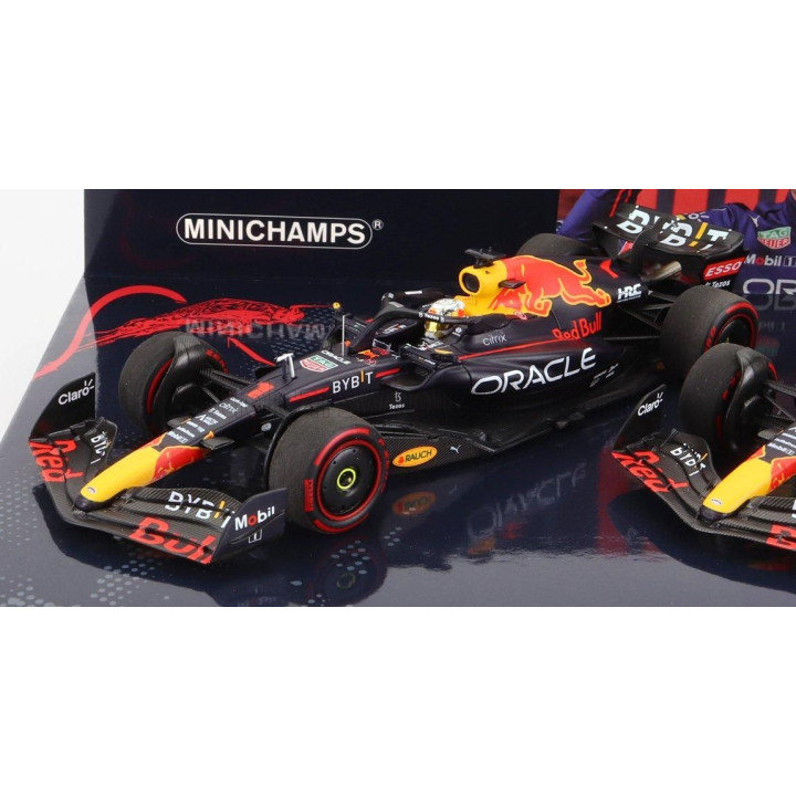 MINICHAMPS RED BULL F1  SET 2X RB18 TEAM ORACLE RED BULL RACING N 1 WINNER EMILIA ROMAGNA ITALY GP WORLD CHAMPION 2022 MAX VERST