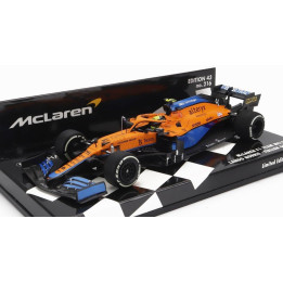 MINICHAMPS McLAREN F1  MCL35L MERCEDES M12 EQ POWER+ TEAM MCLAREN N 4 2nd ITALY GP 2021 LANDO NORRIS - ORANGE LIGHT BLUE 1/43