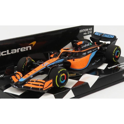 MINICHAMPS McLAREN F1  MCL36 MERCEDES TEAM MCLAREN N 3 BAHRAIN GP 2022 DANIEL RICCIARDO - ORANGE LIGHT BLUE 1/43