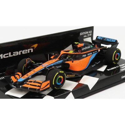 MINICHAMPS McLAREN F1  MCL36 MERCEDES TEAM MCLAREN N 4 BAHRAIN GP 2022 LANDO NORRIS - ORANGE LIGHT BLUE 1/43