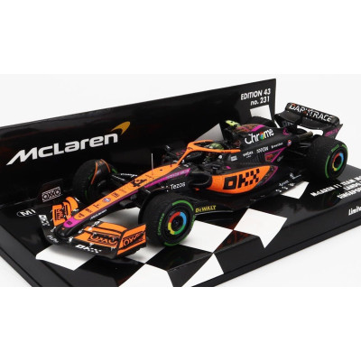 MINICHAMPS McLAREN F1  MCL36 MERCEDES TEAM MCLAREN N 3 SINGAPORE GP 2022 DANIEL RICCIARDO - ORANGE LIGHT BLUE 1/43