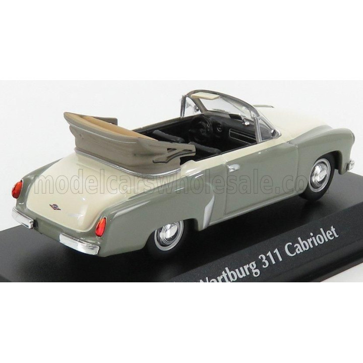 MINICHAMPS WARTBURG A311 CABRIOLET 1958 - GREY WHITE 1/43