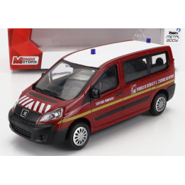 MONDOMOTORS PEUGEOT EXPERT MINIBUS SAPEURS POMPIERS 2007 - RED WHITE 1/43