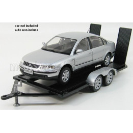 MOTOR MAX ACCESSORIES CARRELLO TRASPORTO AUTO 2-ASSI - CAR TRANSPORTER TRAILER - BLACK SILVER 1/18