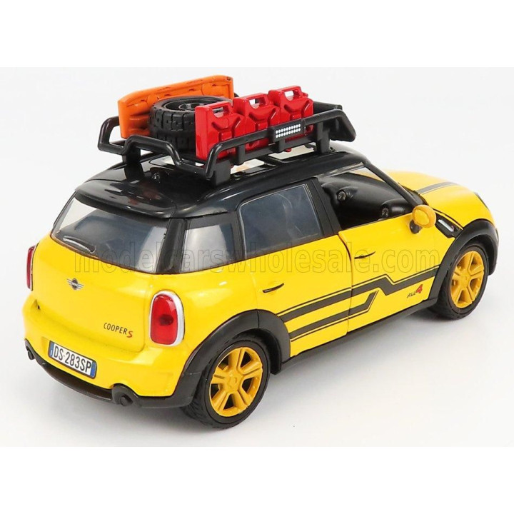 MOTOR MAX MINI COOPER S COUNTRYMAN WITH ROOF RACK 2011 - YELLOW BLACK 1/24