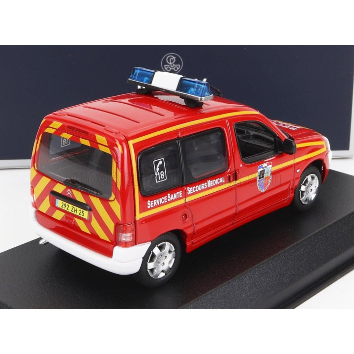 NOREV CITROEN BERLINGO POMPIERS SECOURS MEDICAL 2004 - RED WHITE 1/43