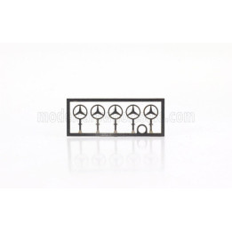 NOREV ACCESSORIES 5X LOGO MERCEDES BENZ STAR - LOGO STELLA MERCEDES - SILVER 1/18