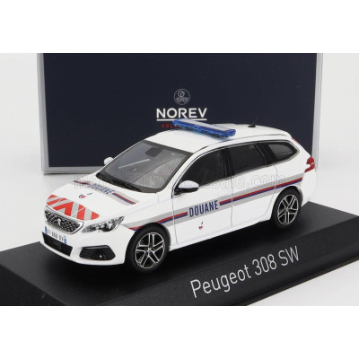 NOREV PEUGEOT 308 GT SW STATION WAGON DOUANES 2020 - WHITE 1/43