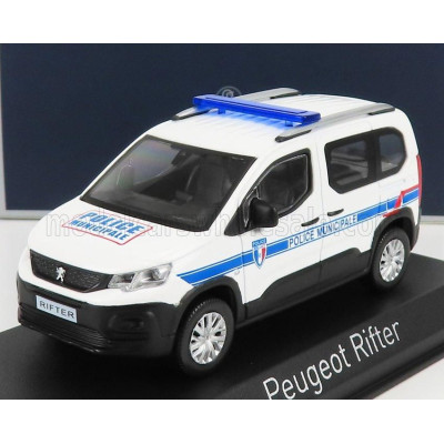 NOREV PEUGEOT RIFTER POLICE MUNICIPALE 2019 - WHITE BLUE 1/43