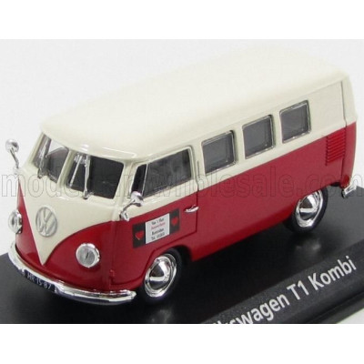 NOREV VOLKSWAGEN T1 MINIBUS AUTOVERHUUR ROTTERDAM 1958 - RED WHITE 1/43
