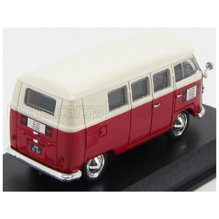 NOREV VOLKSWAGEN T1 MINIBUS AUTOVERHUUR ROTTERDAM 1958 - RED WHITE 1/43
