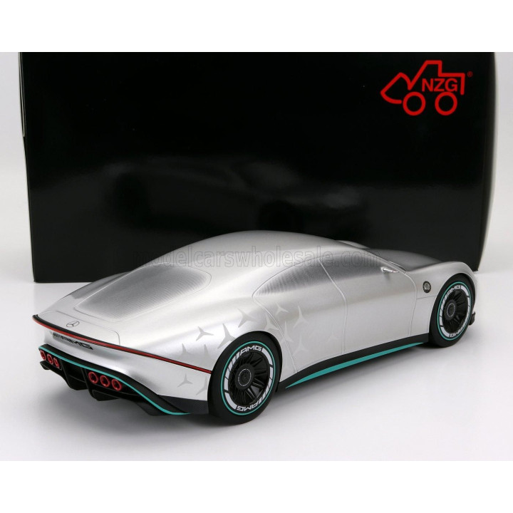 NZG MERCEDES BENZ VISION AMG ELECTRIC CAR 2022 - SILVER GREEN 1/18