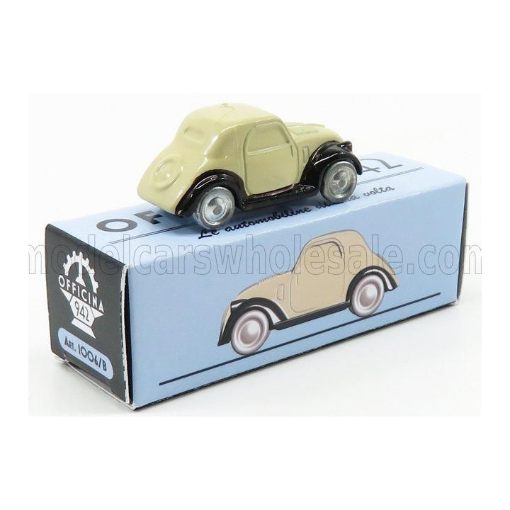 OFFICINA 942 FIAT 500A TOPOLINO 1936 - BEIGE BLACK 1/76