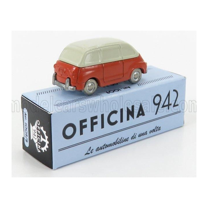 OFFICINA 942 FIAT 600 MULTIPLA 1956 - RED CREAM 1/76