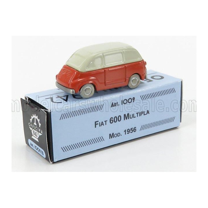 OFFICINA 942 FIAT 600 MULTIPLA 1956 - RED CREAM 1/76